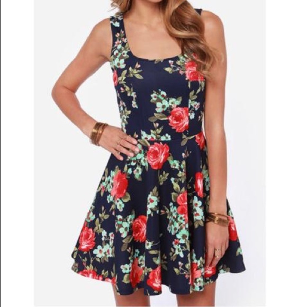 Mystic Navy Fit and Flare Cocktail Dress